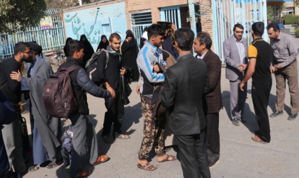 استقبال از دانشجویان شرکت کننده در پیاده روی اربعین