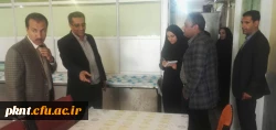 بازدید مشهدی رئیس اداره سراهای دانشجویی و همراهان از خوابگاه ها و سلف سرویس دانشگاه فرهنگیان استان کرمان 20 آذرماه 96