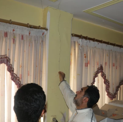 ترک خوردگی ساختمان های پردیس خواجه نصیرالدین طوسی در اثر زلزله