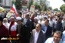 حضور باشکوه و گسترده دانشگاهیان دانشگاه فرهنگیان استان کرمان در راهپیمایی روز جهانی قدس