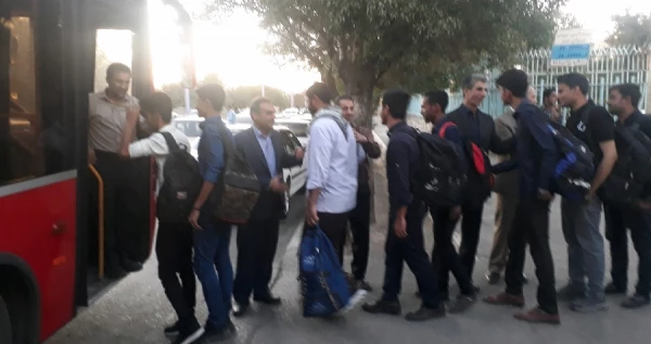 بدرقه و اعزام کاروان زیارتی اربعین حسینی از پردیس خواجه نصیرالدین طوسی دانشگاه فرهنگیان استان کرمان