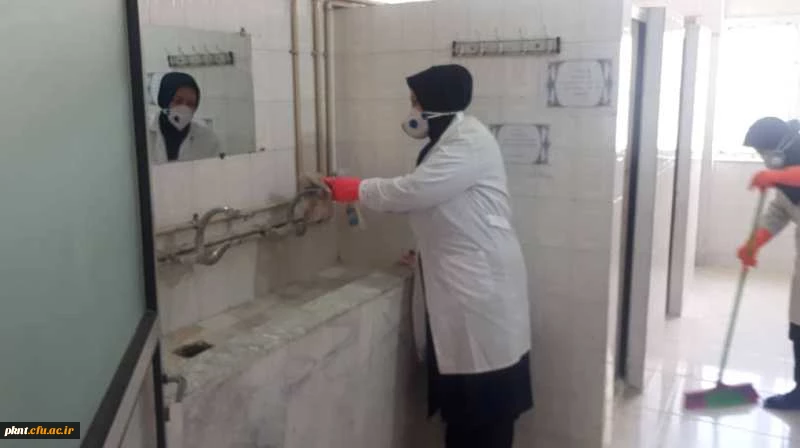 ضدعفونی کلیه فضاهای دانشگاه فرهنگیان استان کرمان انجام شد 5
